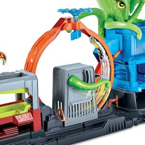 Hot Wheels City Ultimate Octo Car Wash Playset with No-Spill Water Tanks & 1 Color Reveal Car That Transforms with Water & Up & Set of 10 1:64 Scale Toy Trucks and Cars for Kids and Collectors