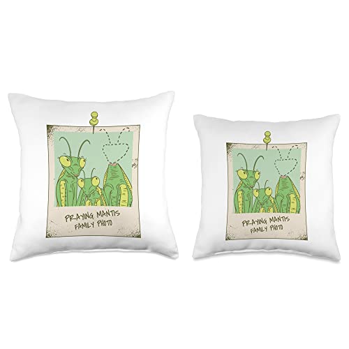 Praying Mantis CO Funny Family Photo Praying Mantis Throw Pillow, 16x16, Multicolor