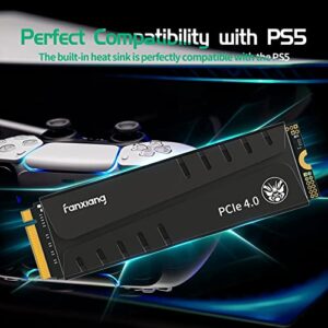 fanxiang S770 2TB PCIe 4.0 NVMe SSD M.2 2280 Internal Solid State Drive, Configure DRAM Cache, with Heatsink, Up to 7300MB/s, Perfectly Compatible with PS5