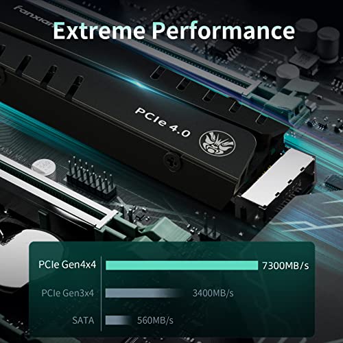 fanxiang S770 2TB PCIe 4.0 NVMe SSD M.2 2280 Internal Solid State Drive, Configure DRAM Cache, with Heatsink, Up to 7300MB/s, Perfectly Compatible with PS5