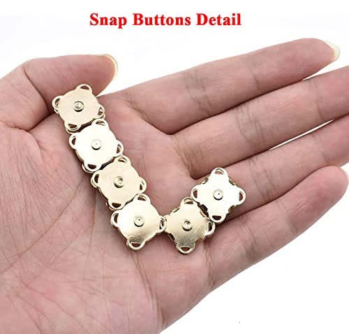 Snaps for Sewing Supplies-16 PCS Magnetic Buttons Snap for Purses Bags Clothes Hats Fabric Scrapbooking-Closure Fasteners Clip Buckle Sewing Tool for DIY Craft Art-14MM Silver Sewing Clasp Decoration