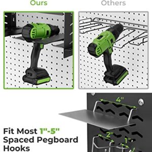 yamagahome Power Tool Organizer, 3 Layers Heavy Duty Drill Holder Wall Mounted, Garage Tool Organizers and Storage Rack with 3 Hooks, Cordless Tool Storage Rack for Garage Pegboard Workshop