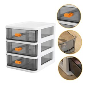 CIYODO Box Cosmetic Container - Household Office Style Cabinet Desk Display with Handle Clear Sundries Home Multi- Great Plastic Versatile Kitchen Storage Type Chest Tabletop