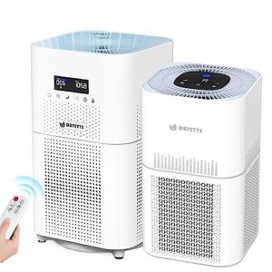 2 pcs hepa air purifiers for home large room, cadr 400+ m³/h up to 1720sqft + cadr 300+ m³/h up to 1290sqft…