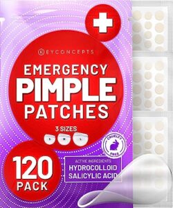 keyconcepts pimple patches (120 pack), salicylic acid acne patches with tea tree oil - pimple patches for face - zit patch and pimple stickers - salicylic acid acne dots for acne - zit patches