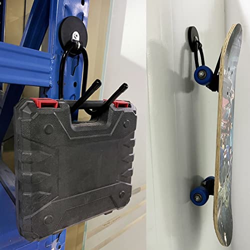 Pmsanzay 2 Pack Power Drill Tool Organizer Holder,Magnetic Tool Holders,Garage Tool Storage Rack,Heavy Duty Large Garage Magnet Utility Hooks with Rubber Coating, No Scratches - No Power Drill