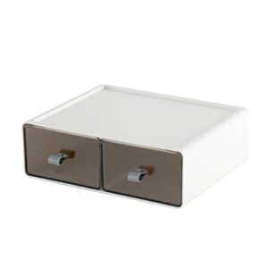 tainrunse sundries storage box large capacity single/dual lattice drawer cabinets shelves home supplies white a