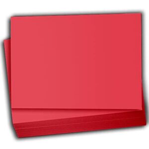 hamilco colored scrapbook cardstock paper 5x7 card stock paper 65 lb cover 100 pack (punch red)
