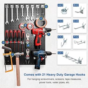 Homde Garage Storage Wall Organizer Garage Shelving, Heavy Duty Garage Tool Organizer Wall Mount Adjustable Garage Storage Organization System Utility Tool Rack with Pegboard Wall Organizer