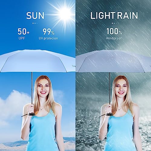 LEAGERA Compact Travel Umbrella with Case - Mini Umbrella for Purse, Small Lightweight &Tiny Design Perfect for Parasol Outdoor Sun&Rain Umbrellas