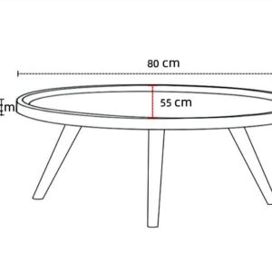 ANS_HOME Wooden Oval Coffee Table Rustic Coffee Table Mid-Century Modern Oval Sofa Table Nesting Tables Center Table for Living Room Bedroom Office Furniture Easy Assembly (31.5")