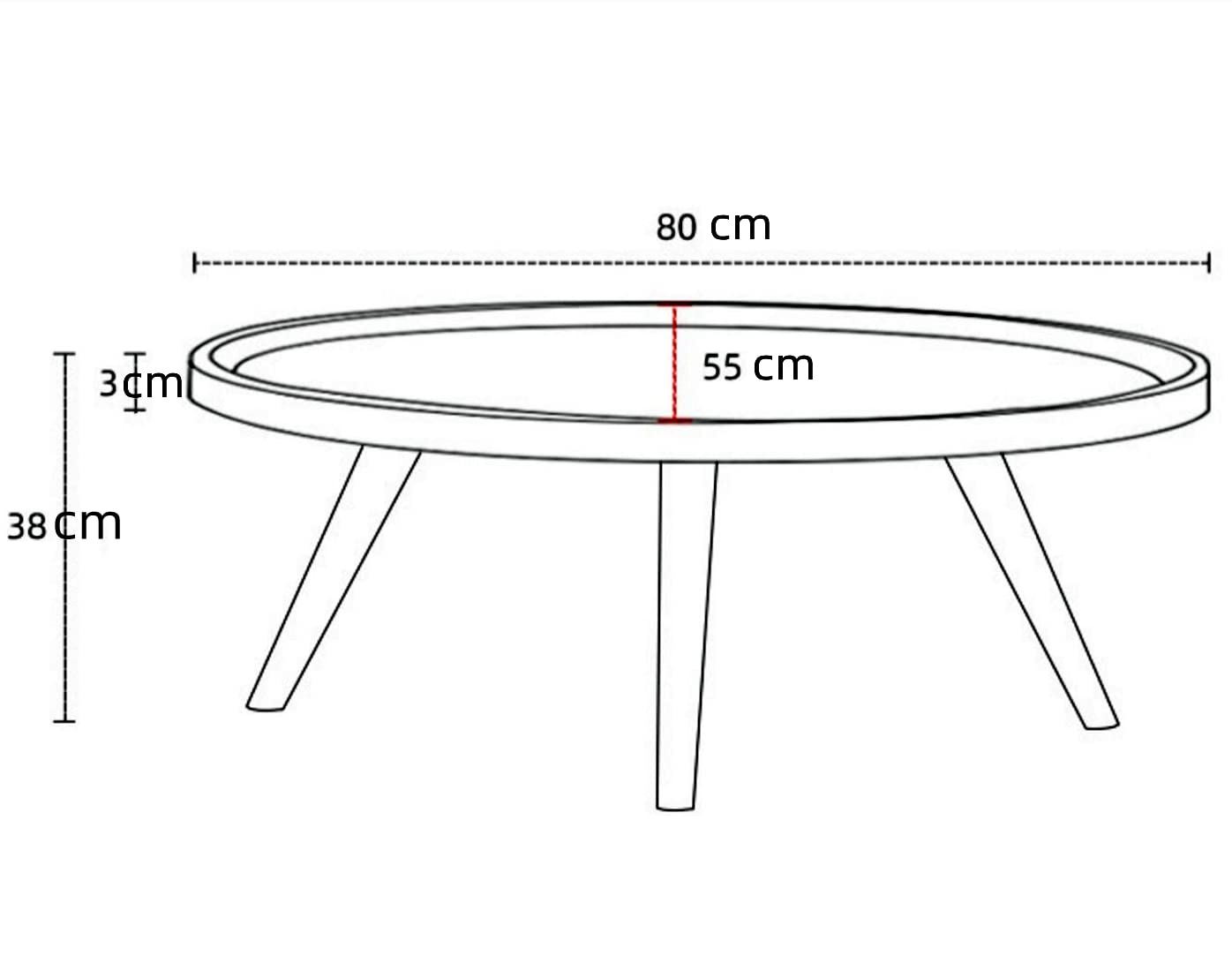 ANS_HOME Wooden Oval Coffee Table Rustic Coffee Table Mid-Century Modern Oval Sofa Table Nesting Tables Center Table for Living Room Bedroom Office Furniture Easy Assembly (31.5")