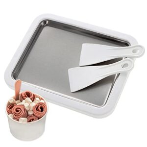 7penn instant freezer homemade ice cream cold plate roller with 2 spatulas - anti griddle ice cream roll maker slab pan