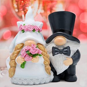 Hodao Valentines Day Gnome Decorations Handmade Couple Scandinavian Gnomes Ornaments Wedding Celebration Gnomes Figurines Decor Sweet Anniversary Day Home Table Decorations Gifts