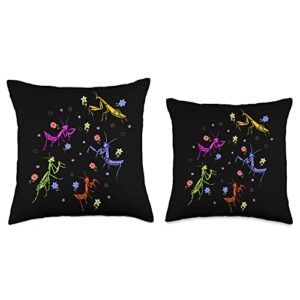 Praying Mantis Lover Insect Future Entomologist Insect Collecting Bug Catching Praying Mantis Entomology Throw Pillow, 16x16, Multicolor