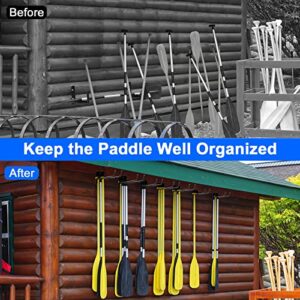 2Pcs Kayak Paddle Storage Wall Rack Holder Tool Organizer Holder Wall Mount Heavy Duty Storage Hanger Holds 50lbs Utility Hooks for Garden Tools, Ladders and Rakes, Kayak Paddle, Skis, and Poles Ski