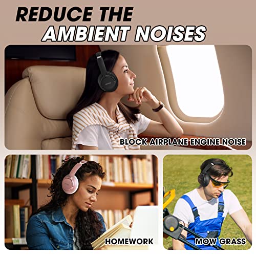 BERIBES Hybrid Active Noise Cancelling Headphones with Transparent Modes, 65H Playtime Wireless Over-Ear Bluetooth Headphones with Mic Deep Bass,Multi-Connection,Soft-Earpads for Music,Call (Black)