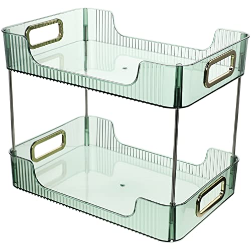 Cabilock Bathroom Organizer Countertop Vanity Organizer 2-Tier Bathroom Dresser Countertop Organizer 2-Tier Cosmetic Shelf Toiletry Organizer Green Bathroom Organizer Countertop Vanity Organizer