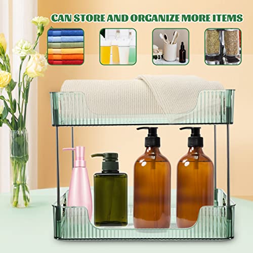 Cabilock Bathroom Organizer Countertop Vanity Organizer 2-Tier Bathroom Dresser Countertop Organizer 2-Tier Cosmetic Shelf Toiletry Organizer Green Bathroom Organizer Countertop Vanity Organizer