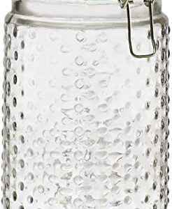 Amici Home Emma Jade Hobnail Collection Glass Jar | Set of 2 | Hermetic Lid | Airtight | Store Dry Goods, Flour, Pasta, or Snack | 24 and 36-Ounce Capacity