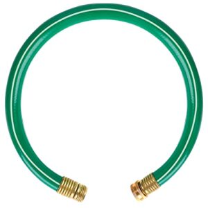 worth garden short hose 3/4 in. x 2 ft. no leak, durable and lightweight green pvc garden water hose with solid aluminum hose fittings, male to female fittings, 8 years warranty