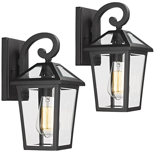 Luminzone Outdoor Lights Fixtures Wall Mount, Outdoor Wall Lantern with Clear Glass Waterproof Outside Exterior Wall Sconce Lights Fixture for House, Front Porch, Patio ，2 Pack