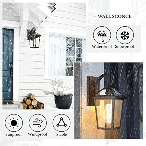 Luminzone Outdoor Lights Fixtures Wall Mount, Outdoor Wall Lantern with Clear Glass Waterproof Outside Exterior Wall Sconce Lights Fixture for House, Front Porch, Patio ，2 Pack