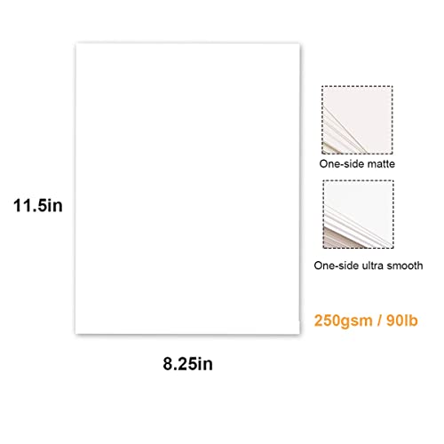 White Cardstock Smooth Card Stock Paper 8.25x11.5 inch 250gsm / 92lb Ivory White Cardboard Paper for Painting, Card Making and Craft Projects Blank Craft Paper