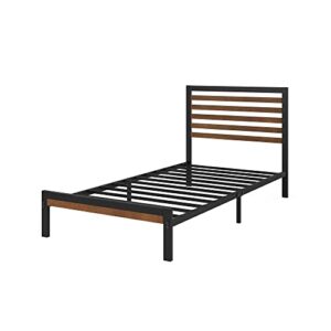 Zinus Kai Bamboo and Metal Platform Bed Frame with Headboard / No Box Spring Needed / Easy Assembly, Twin