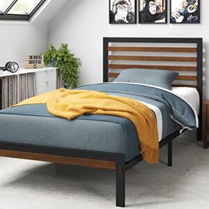 Zinus Kai Bamboo and Metal Platform Bed Frame with Headboard / No Box Spring Needed / Easy Assembly, Twin