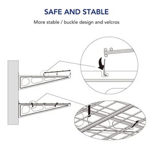 FLEXIMOUNTS Garage Wall Shevling, 1x4 ft w/ 6 Bike Hooks, 1-Pack Wall Shelf Garage Organization System w/ Bike Hangers, Garage Storage Rack Floating Shelves, 150lbs Weight Capacity