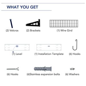 FLEXIMOUNTS Garage Wall Shevling, 1x4 ft w/ 6 Bike Hooks, 1-Pack Wall Shelf Garage Organization System w/ Bike Hangers, Garage Storage Rack Floating Shelves, 150lbs Weight Capacity