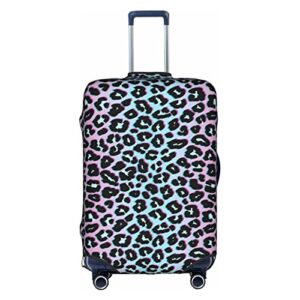 neon leopard grain luggage cover elastic washable stretch suitcase protector anti-scratch travel suitcase cover for kid and adult xl (29-32 inch suitcase)