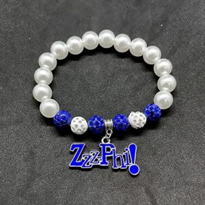 Youngsome Fashion Greek sorority female pearl bracelet ZETA ZPB symbol enamel metal ZZZPHI pendant jewelry bangle