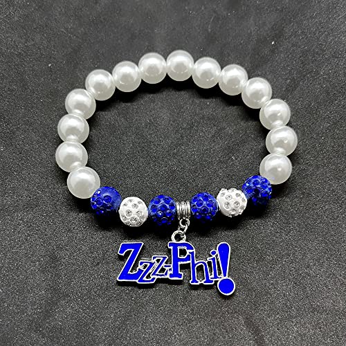 Youngsome Fashion Greek sorority female pearl bracelet ZETA ZPB symbol enamel metal ZZZPHI pendant jewelry bangle