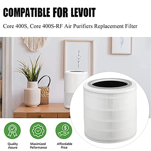 Core 400s Replacement Filter Compatible for LEVOIT Air Purifier Replacement Filter Core 400s-rf and Core 400s Air Purifiers with H13 True HEPA Pet Filters for Home Allergies, 1-Pack