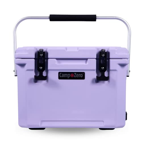 CAMP-ZERO 20L | 21.13 Quart Premium Cooler/Ice Chest with 4 Molded-in Cup Holders (Purple | Lavender)