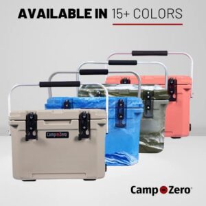 CAMP-ZERO 20L | 21.13 Quart Premium Cooler/Ice Chest with 4 Molded-in Cup Holders (Purple | Lavender)