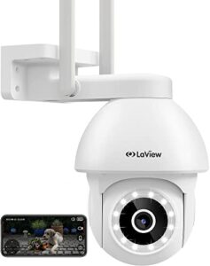 4mp security camera outdoor wired starlight color night vision, laview 2k cameras for home security ai human detection & auto tracking, ip65 outdoor camera 2-way audio, us cloud, compatible with alexa