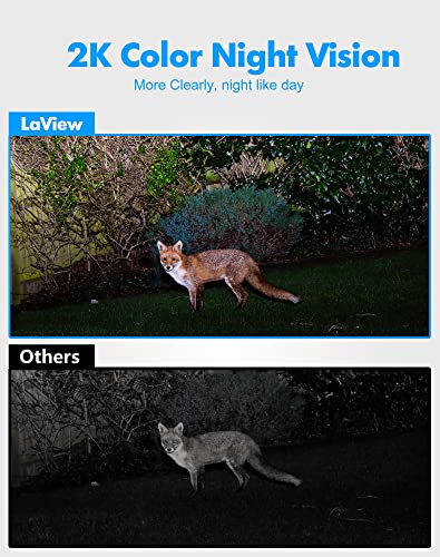 4MP Security Camera Outdoor Wired Starlight Color Night Vision, LaView 2K Cameras for Home Security AI Human Detection & Auto Tracking, IP65 Outdoor Camera 2-Way Audio, US Cloud, Compatible with Alexa