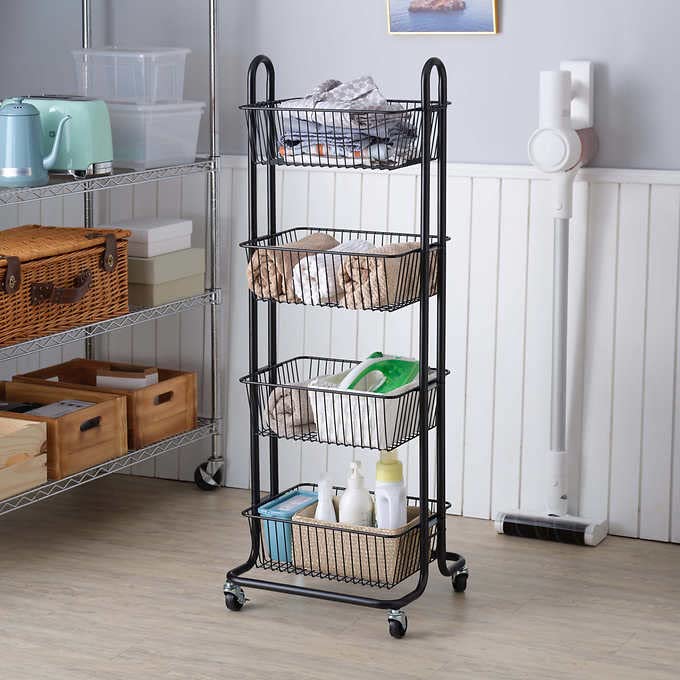 4 Tier Basket Shelf with Wheels