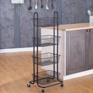 4 Tier Basket Shelf with Wheels