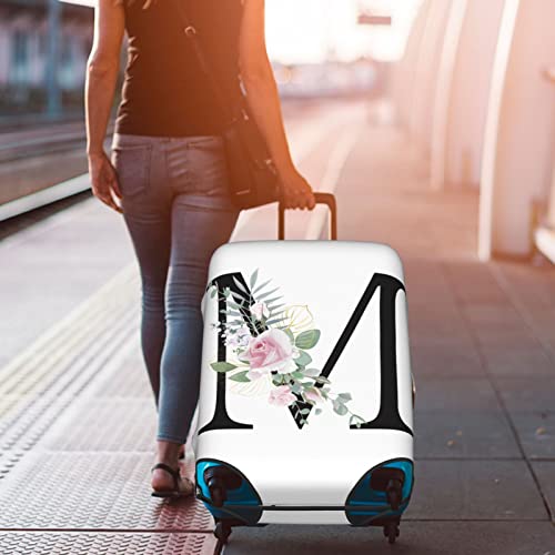 Flower Lette M White Luggage Cover Elastic Washable Stretch Suitcase Protector Anti-Scratch Travel Suitcase Cover for Kid and Adult XL (29-32 inch suitcase)