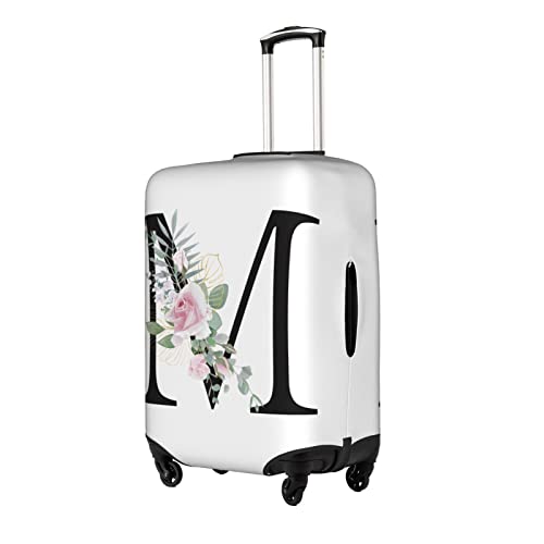 Flower Lette M White Luggage Cover Elastic Washable Stretch Suitcase Protector Anti-Scratch Travel Suitcase Cover for Kid and Adult XL (29-32 inch suitcase)