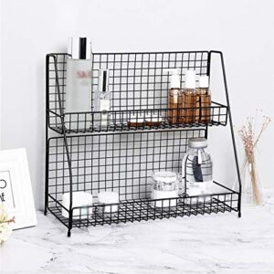 BAUBUY Estante Multifunctional Iron Art Storage Rack Desktop Storage Rack Bathroom Storage Rack Bedroom Study Office Desktop Storage Rack Storage Shelves