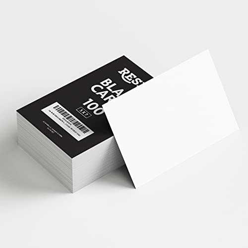 Reskid 100 Pack of White Cardstock - Thick Paper - 5 x 7" Blank Heavy Weight 110lb/14pt Cover Card Stock - Great For Invitations, Announcements and More (5x7, inches)