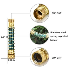 YELUN Garden Hose Extension Adapter, Hose Kink Protector with Coil Spring, Eliminates Hose Crimping and Straining at Faucets and Water Connections, Creates Hose Flexibility 2 Pack (Coil Spring)