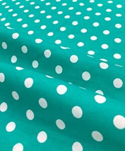 58/60 inch jade/whitedot broadcloth fabric by the yard