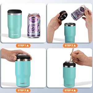 HAUSHOF 12 oz Can Cooler, 4 in 1 Insulated Stainless Steel Can Insulator, Fits for 12 oz Standard Can|12 oz Slim Can|12 oz Beer Bottle, Perfect for Camping, Beach, Picnic