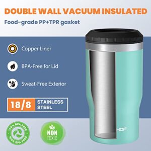 HAUSHOF 12 oz Can Cooler, 4 in 1 Insulated Stainless Steel Can Insulator, Fits for 12 oz Standard Can|12 oz Slim Can|12 oz Beer Bottle, Perfect for Camping, Beach, Picnic